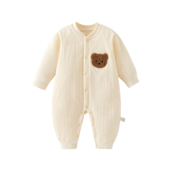 Veshje Njëpjesëshe për Bebe me Ariush – Krem 🧸
